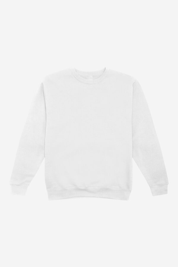 Plain Lightweight Regular White Sweatshirt